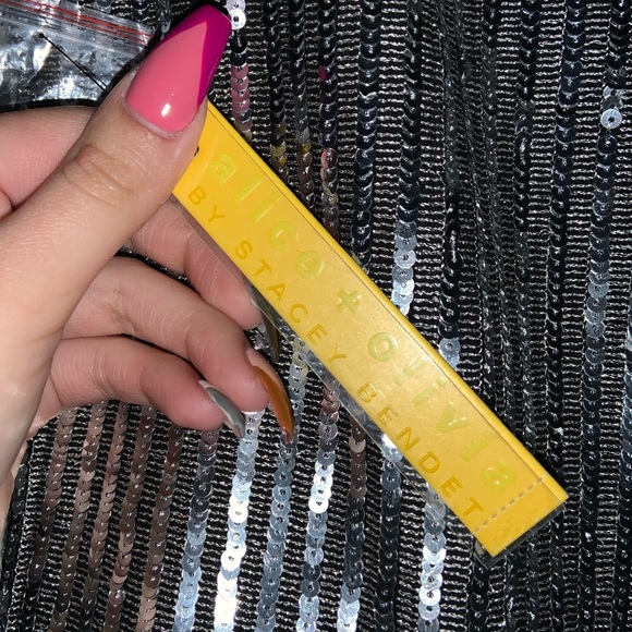 Alice & Olivia Silver Dot Sequined Shift Dress—NWT - Picture 12 of 15